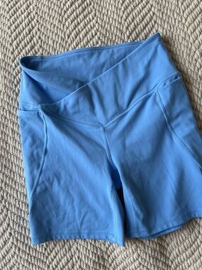 Fabletics Powder Blue High-Rise Bike Shorts